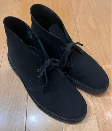 CLARKS 클락스 오리지널 디저트 부츠 블랙 스웨이드 25.5cm