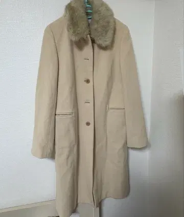 에프데 롱 코트 베이지 버튼 사이즈 2