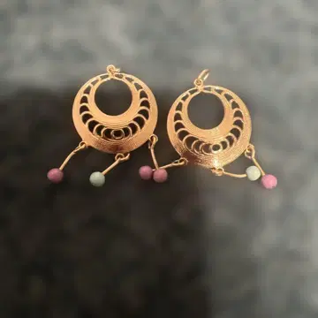 핸드메이드 시스루 무늬 후프 귀걸이