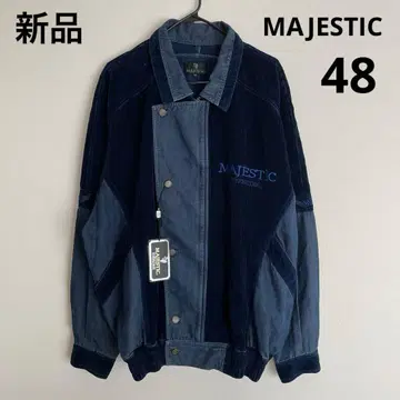 새상품 MAJESTIC 코듀로이 자켓 데님 네이비 48 L 인디고