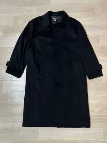 캐시미어 스텐 칼라 롱 코트 블랙