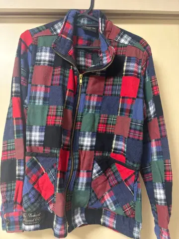 체크 무늬 패치워크 점퍼