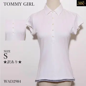 하자품 TOMMY GIRL 상의 피케 셔츠 반팔 무지 카라 부착 슬림