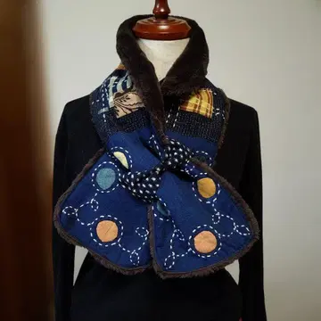 보아 원단 카스리 자수 넥워머