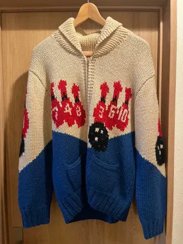 최종 가격 인하 Pherrows 볼링 니트 카우친 빈티지 자켓