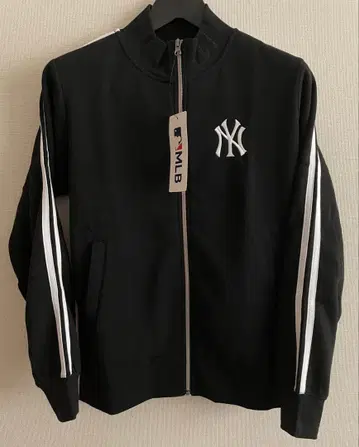 NY 양키스 자수 로고 풀 집업 소매 라인 속기모