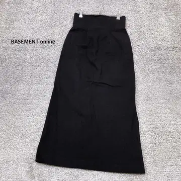 [베이스먼트 온라인] 하이웨스트 타이트 스커트 롱 슬릿 블랙