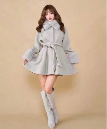 Darich 다리치 허리 벨트 멜톤 코트 그레이