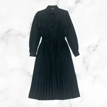 블랙 셔츠 드레스 플리츠 디자인 엘레강트