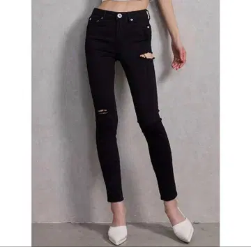 GYDA 블랙 데미지 스키니 팬츠 XS