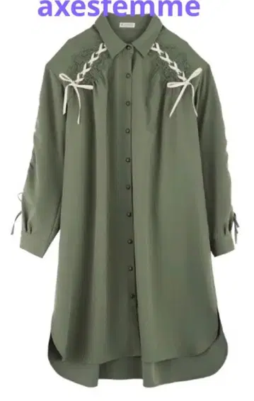 [ 새상품급 ] axesfemme 밑단 드로스트 셔츠 원피스 M 사이즈