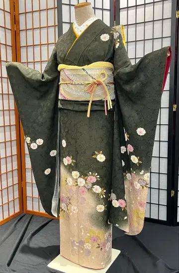 umean 성인식 순수 실크 후리소데 세트