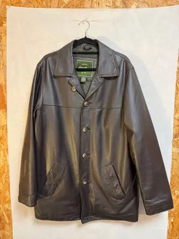00s Eddie Bauer 에디 바우어 가죽 카 코트 M 브라운