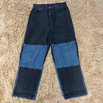 패치워크 데님 블랙 블루