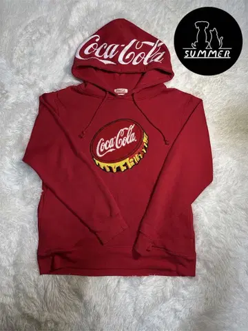 [ 아메리칸 ] 코카콜라 후드티 구제 의류 레드 아메카지 왕관 자수