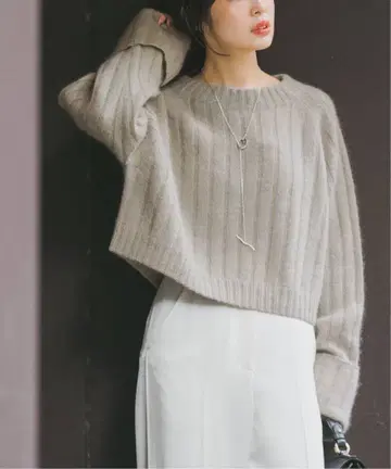 Noble YAK/야크 와이드 리브 니트 풀오버 그레이