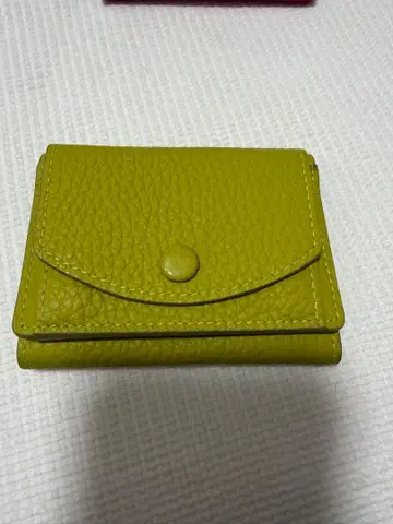 HIAND 라임 그린 3단 폴더형 지갑