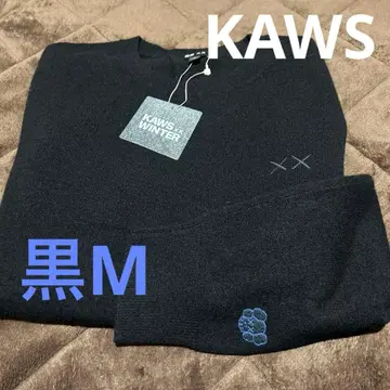 유니클로 캐시미어 크루넥 KAWS 콜라보 블랙 M