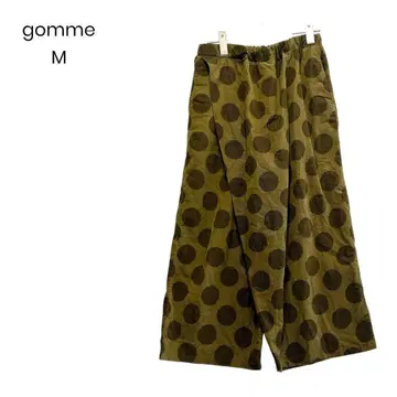 [ gomme ] 팬츠 도트 와이드 팬츠 카키 M 코듀로이풍 1245