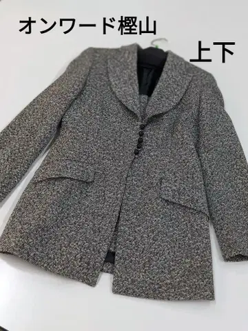 온워드 카시야마 MLLE 수트 셋업 스커트 트위드 멜