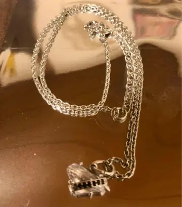 실버 925 오닉스 다이아몬드형 목걸이 45cm 컨디션 최상