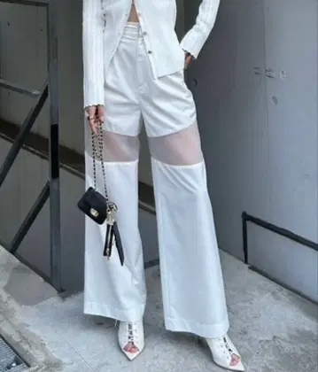 rienda 시어 하프 웨이 팬츠 화이트 S 사이즈 새상품 택 포함