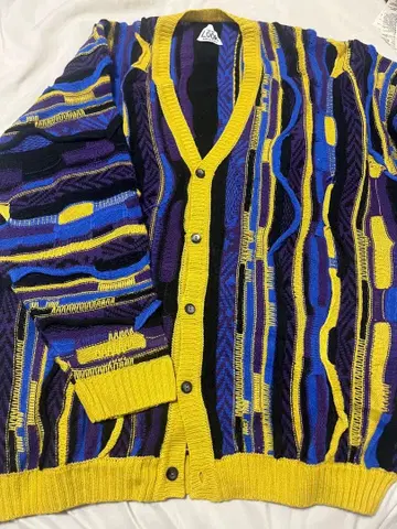 컬러풀 기하학 패턴 니트 가디건