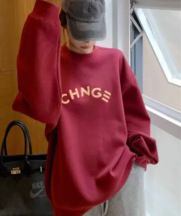 맨투맨 빨간색 속기모