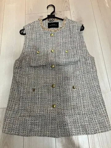 그린 라벨 트위드 베스트