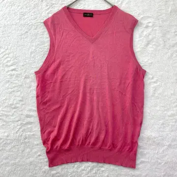 산요 상회 실크 코튼 니트 베스트 (XL) V넥 리브 빅 사이즈 실크