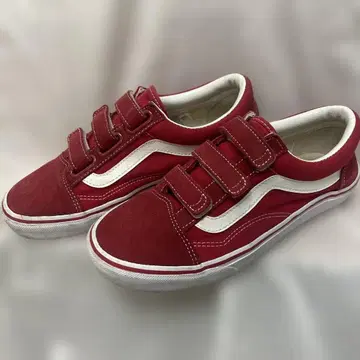 VANS 빨간색 스웨이드 벨크로 스니커즈