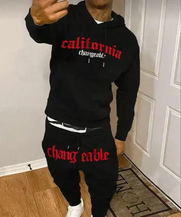 남성용 스트릿 맨투맨 셋업