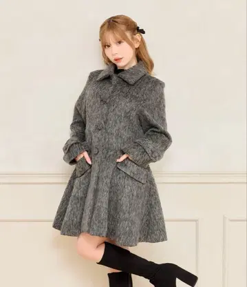 apres jour 모듬 A 라인 코트 그레이