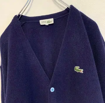 라코스테 가디건 네이비 새상품급 자수 파랑 LACOSTE 초레어