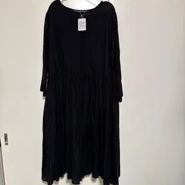 [택 포함] SO 에스오 롱 와이드 플레어 원피스 블랙 루즈핏