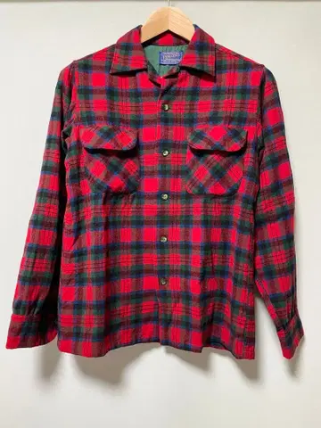 Pendleton 플란넬 셔츠 S 빨강 초록 체크 50s