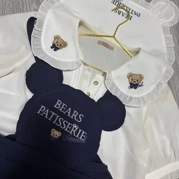 Amavel 곰 에이프런 2세트 네이비