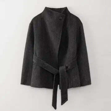 Ohotoro Ecru Half Coat charcoal
