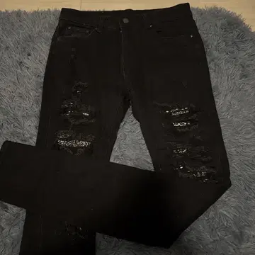 mnml 페이즐리 스트레치 데님 블랙 30