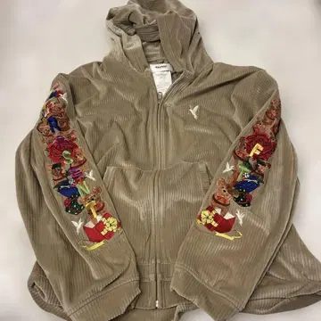 doublet 21ss 카오스 자수 지퍼 후드티 곰