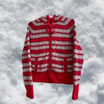 모리걸 노르딕 무늬 올 패턴 GAP 후드 부착 폼폼 후드티 플리스