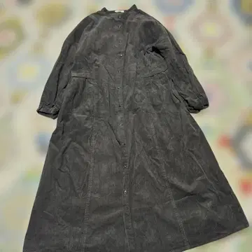 Studio clip 코듀로이 블랙 긴팔 셔츠 원피스