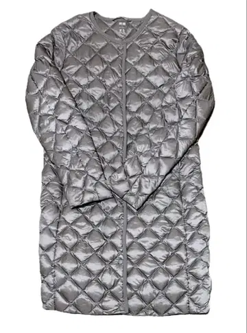 컨디션 최상 유니클로 울트라 라이트 다운 코트 노카라 발수 라이트 브라운