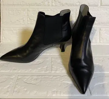 DIANA 블랙 사이드 고어 부츠 스틸레토 다이애나