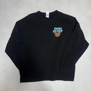 SUPER BEAVER 롱 슬리브 티셔츠 블랙 S 사이즈