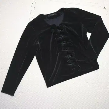 INGEBORG 잉게보그 벨로아 벨벳 리본 가디건