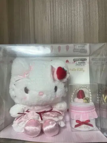 산리오 헬로키티 딸기 휘핑 케이크 봉제 인형 액세서리 케이스