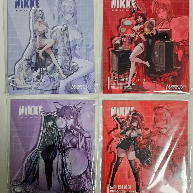 새상품)승리의여신 니케 알제르논프로덕트 전신 아크릴 스탠드 4종 일본정품