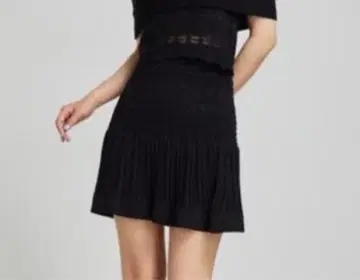 리엔다 블랙 플레어 스커트 뜨개질 디자인