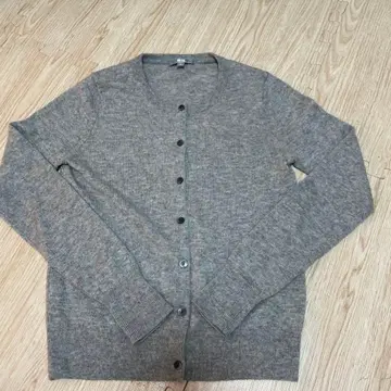 UNIQLO 캐시미어 100% 가디건 크루넥 스웨터 그레이 S